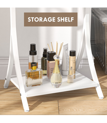 LED Lighted Full Length Mirror White 42L x 37W x 155.5H cm Adjustable Brightness