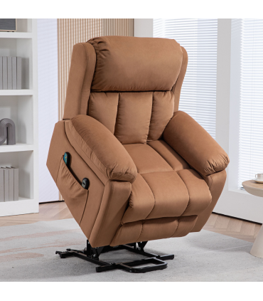 HOMCOM Lift Chair Riser and Recliner Chair with Vibration Massage, Heat, Brown