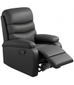 HOMCOM Manual Recliner Chair Armchair for Living Room with Footrest Black