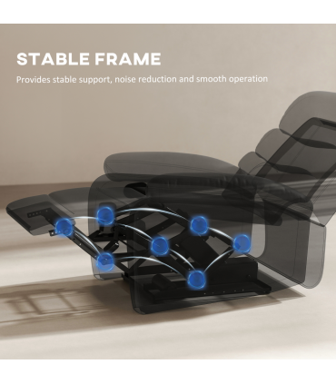 HOMCOM Manual Recliner Chair Armchair for Living Room with Footrest Black