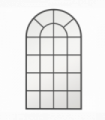 HOMCOM Modern Arch Window Wall Mirror for Living Room Bedroom, 110x62cm, Black