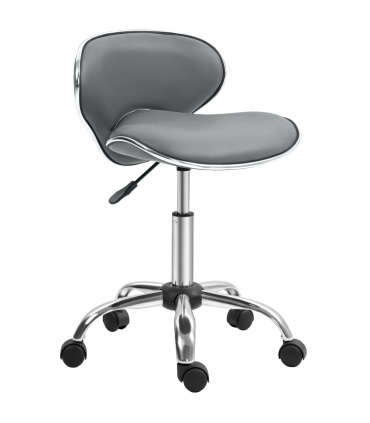 HOMCOM Office Chair Beauty Salon Rolling Technician Stool Chair Grey