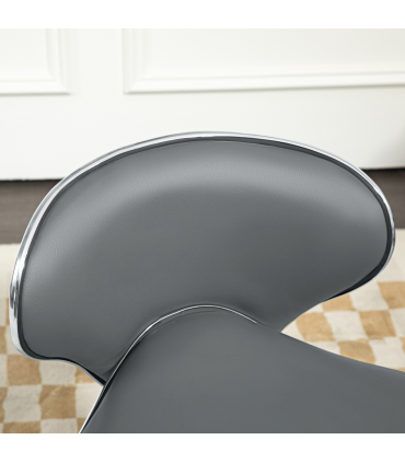 HOMCOM Office Chair Beauty Salon Rolling Technician Stool Chair Grey