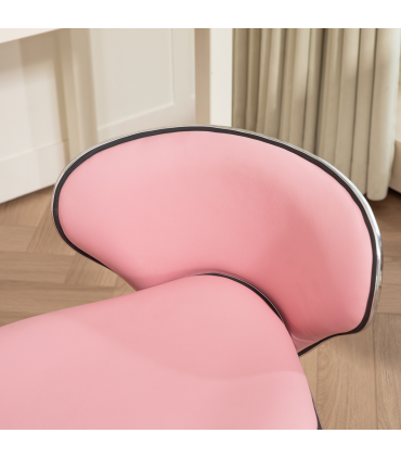 HOMCOM Office Chair Beauty Salon Rolling Technician Stool Chair Pink