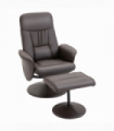 HOMCOM PU Leather Armchair and Footrest Swivel Recliner w/ Ottoman