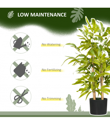 Artificial Plant Green Thick Plastic Bamboo Design Tabletop Size 60cm Height