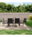 vidaXL Garden Chairs 6 pcs Black 55x61.5x90 cm Textilene and Steel