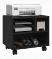 HOMCOM Printer Stand with Storage Printer Cart on Wheels for Home Office Black