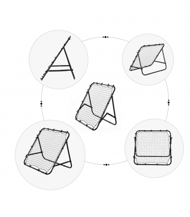 HOMCOM Rebounder Net Kids Adults Football Training Aid Adjustable