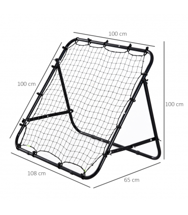 HOMCOM Rebounder Net Kids Adults Football Training Aid Adjustable