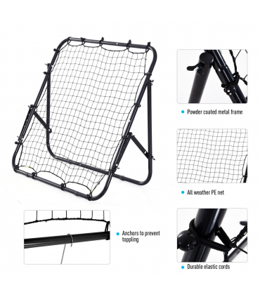 HOMCOM Rebounder Net Kids Adults Football Training Aid Adjustable