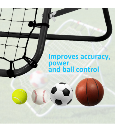 HOMCOM Rebounder Net Kids Adults Football Training Aid Adjustable