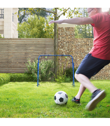 HOMCOM Rebounder Net Kids Adults Football Training Aid Adjustable Blue