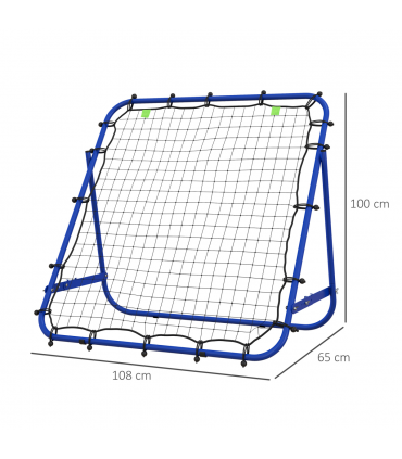 HOMCOM Rebounder Net Kids Adults Football Training Aid Adjustable Blue
