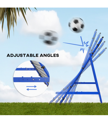 HOMCOM Rebounder Net Kids Adults Football Training Aid Adjustable Blue