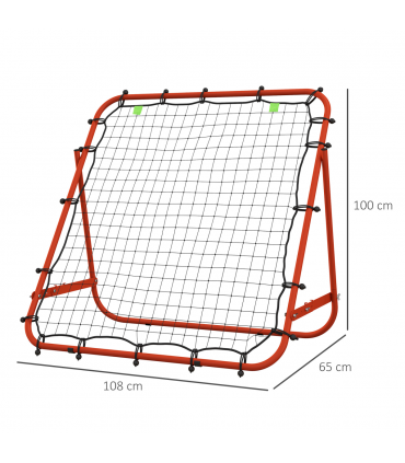 HOMCOM Rebounder Net Kids Adults Football Training Aid Adjustable Red