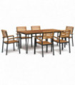 vidaXL 7 Piece Garden Dining Set Solid Wood Acacia and Metal