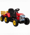 HOMCOM Ride on Tractor with Detachable Trailer, Remote Control, Music - Red