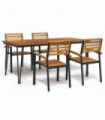 vidaXL 5 Piece Garden Dining Set Solid Wood Acacia and Metal
