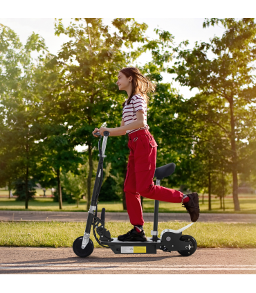 HOMCOM Teen Foldable Electric Scooters Electric Battery 120W w/ Brake Kickstand