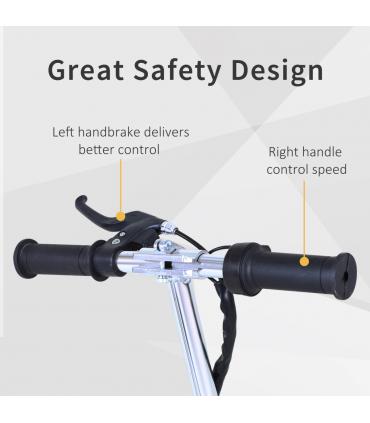 HOMCOM Teen Foldable Electric Scooters Electric Battery 120W w/ Brake Kickstand