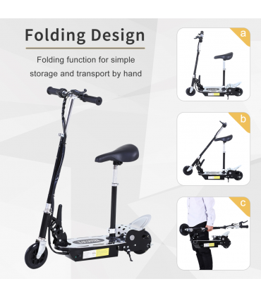 HOMCOM Teen Foldable Electric Scooters Electric Battery 120W w/ Brake Kickstand