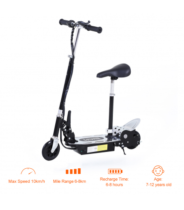 HOMCOM Teen Foldable Electric Scooters Electric Battery 120W w/ Brake Kickstand