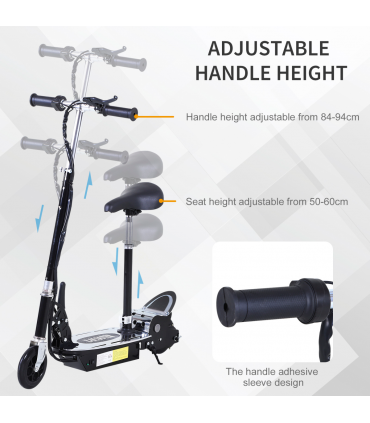 HOMCOM Teen Foldable Electric Scooters Electric Battery 120W w/ Brake Kickstand