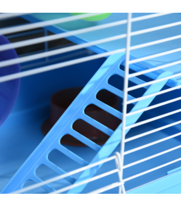 Hamster Cage Carrier Small Animal House w/ Exercise Wheels, Tunnel Tube, Pawhut