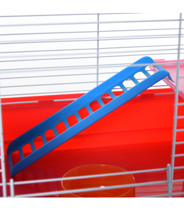 Hamster Cage Pet Animal Travel Cage Box Double Layers Red and White