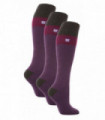 Heat Holders - 3 Pack Ladies Ski Socks (4-8 / Purple / Charcoal)