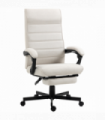 Home Office Chair High-Back Reclining Chair for Bedroom Study Living Room White