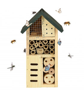 Garden Insect Hotel Green Pine Wood Bamboo Pine Cone 26cm 8.5cm 13cm