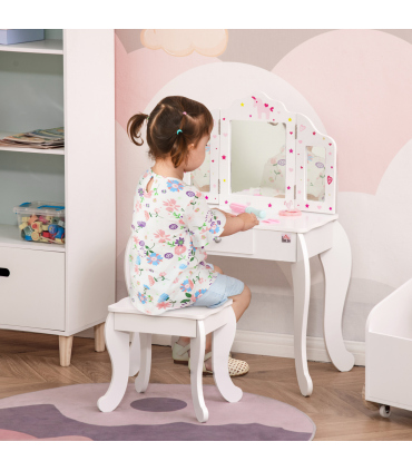 Kids Vanity Table & Stool Set
