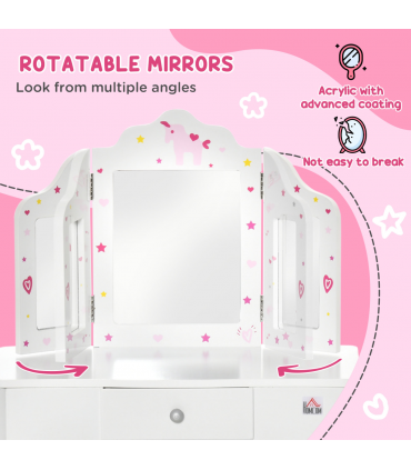 Kids Vanity Table & Stool Set