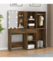 LED Dressing Table with Cabinets Smoked Oak Engineered Wood
