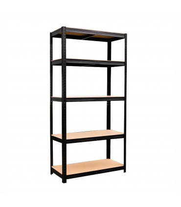 Shelving Racking - BLACK 180cm x 40cm x 90cm Large 5 Tier Metal Shelf
