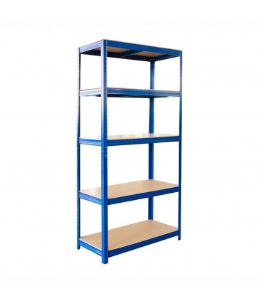 Shelving Racking - BLUE 180cm High x 40cm Deep 5 Tier Metal MDF 175KG Shelf