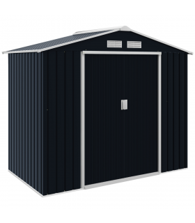 Lockable Garden Shed Large Patio Roofed Foundation 7ft x 4ft,Grey Vent