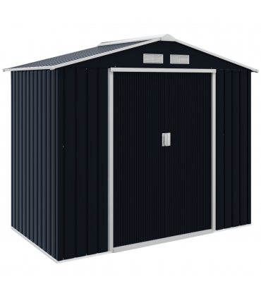 Lockable Garden Shed Large Patio Roofed Foundation 7ft x 4ft,Grey Vent