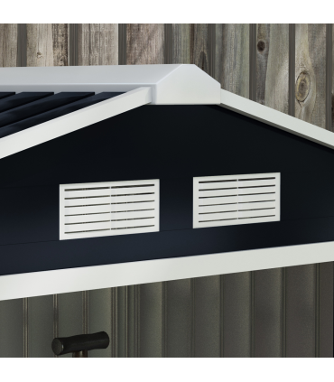 Lockable Garden Shed Large Patio Roofed Foundation 7ft x 4ft,Grey Vent