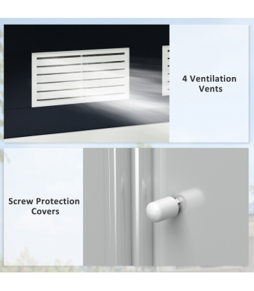 Lockable Garden Shed Large Patio Roofed Foundation 7ft x 4ft,Grey Vent