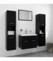 vidaXL Bathroom Furniture Set Black Engineered Wood
