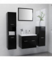 vidaXL Bathroom Furniture Set Black Engineered Wood