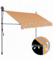 Manual Retractable Awning with LED 300 cm Yellow and Blue