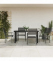vidaXL 5 Piece Garden Dining Set Black Steel and Textilene