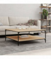 vidaXL Coffee Table Sonoma Oak 100x100x40 cm Engineered Wood
