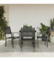 vidaXL 5 Piece Garden Dining Set Black Steel and Textilene