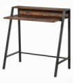 Office PC Workstation Storage Shelf Color Rustic Brown Metal Frame