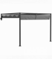 Outsunny 3 x 4m Wall Mounted Pergola with Retractable Sun Shade Canopy